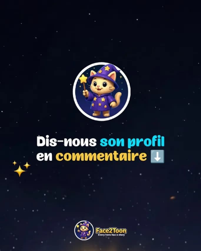 La mascotte Face2Toon : dites-nous le profil de votre enfant