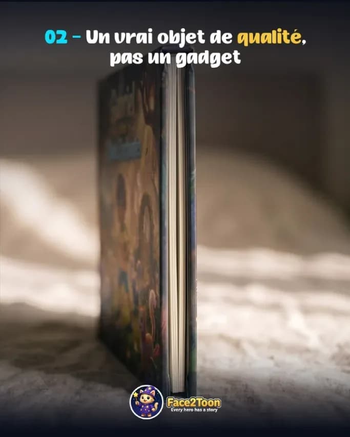 Livre imprimé Face2Toon vu de côté : un vrai livre, pas un gadget